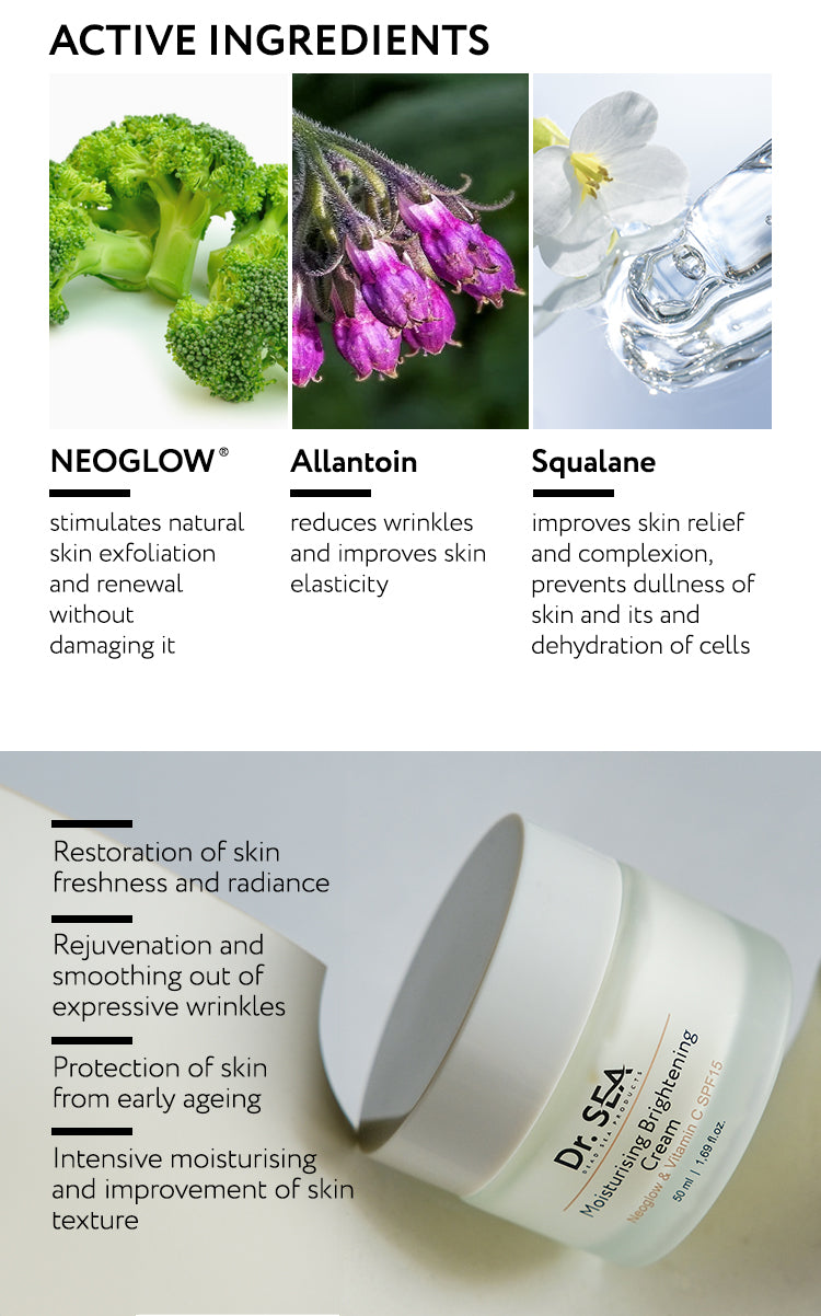 Moisturising Brightening Cream - Neoglow & Vitamin C Spf15 - 50 ml