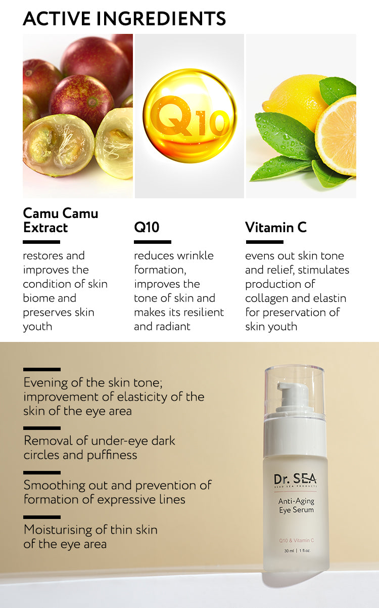 Anti-Aging Eye Serum - Q10 & Vitamin C - 30 ml