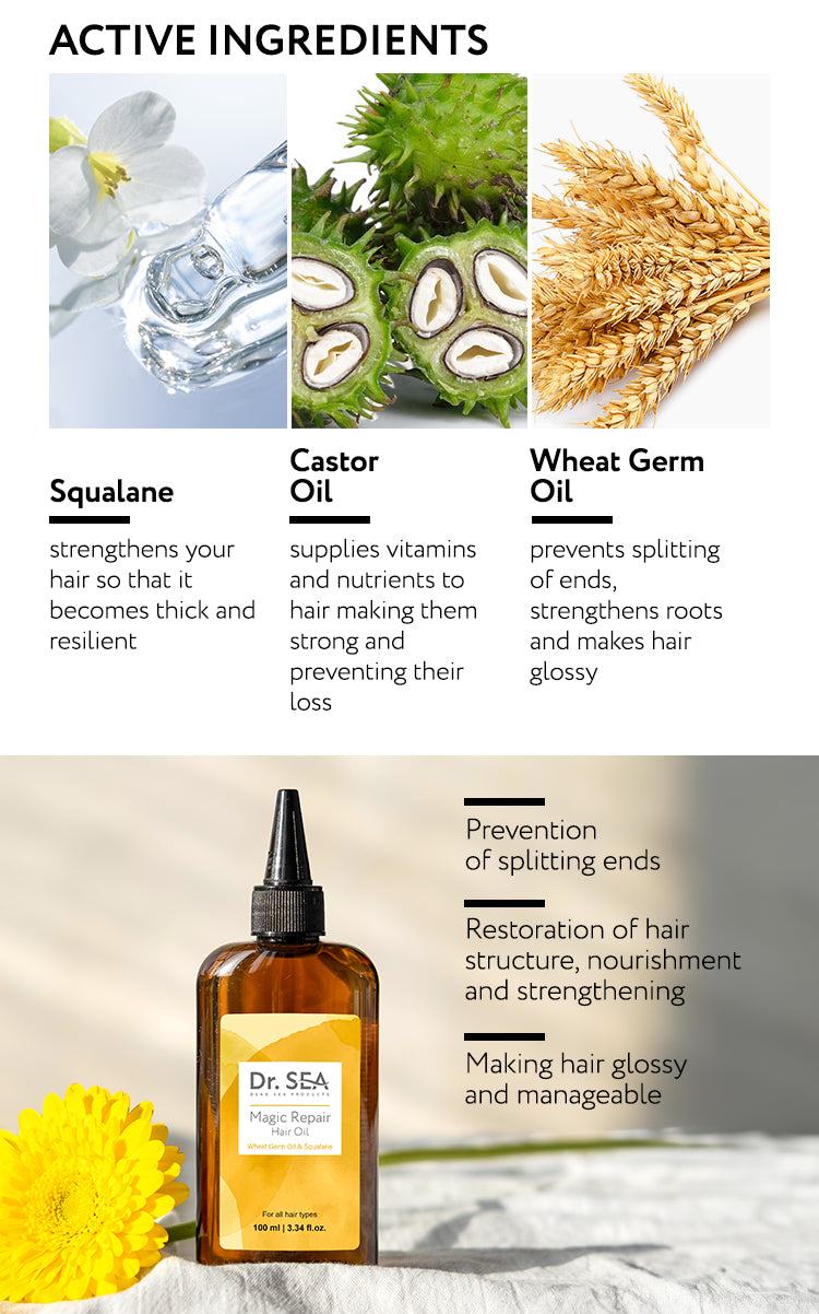 Magic Repair Hair Oil With Wheat Germ Oil & Squalane - 100 ml