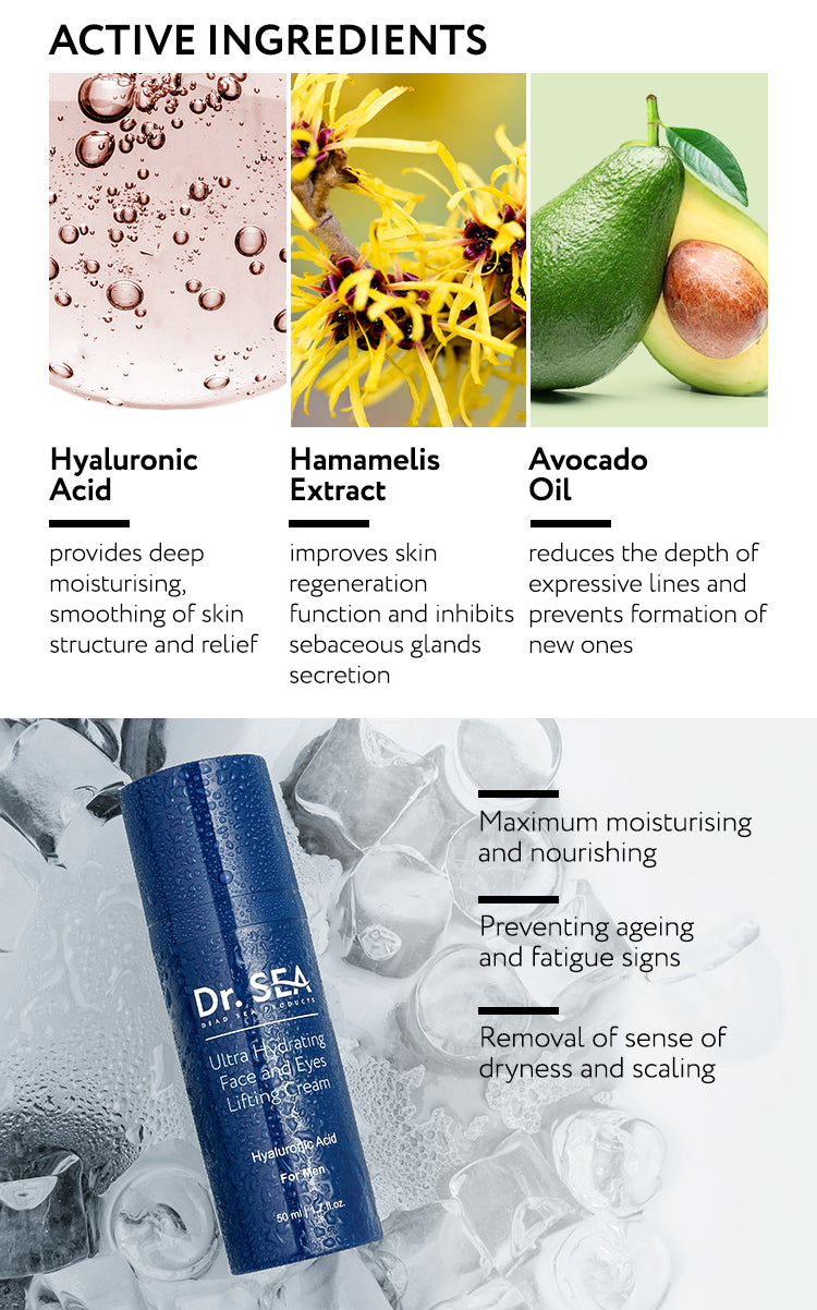Ultra Hydrating Face And Eyes Lifting Cream - Hyaluronic Acid - 50 ml
