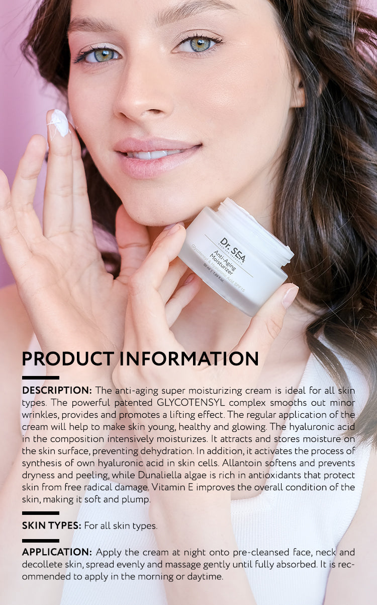 Anti-Aging Moisturizer - Glycotensyl & Hyaluronic Acid SPF15 - 50 ml