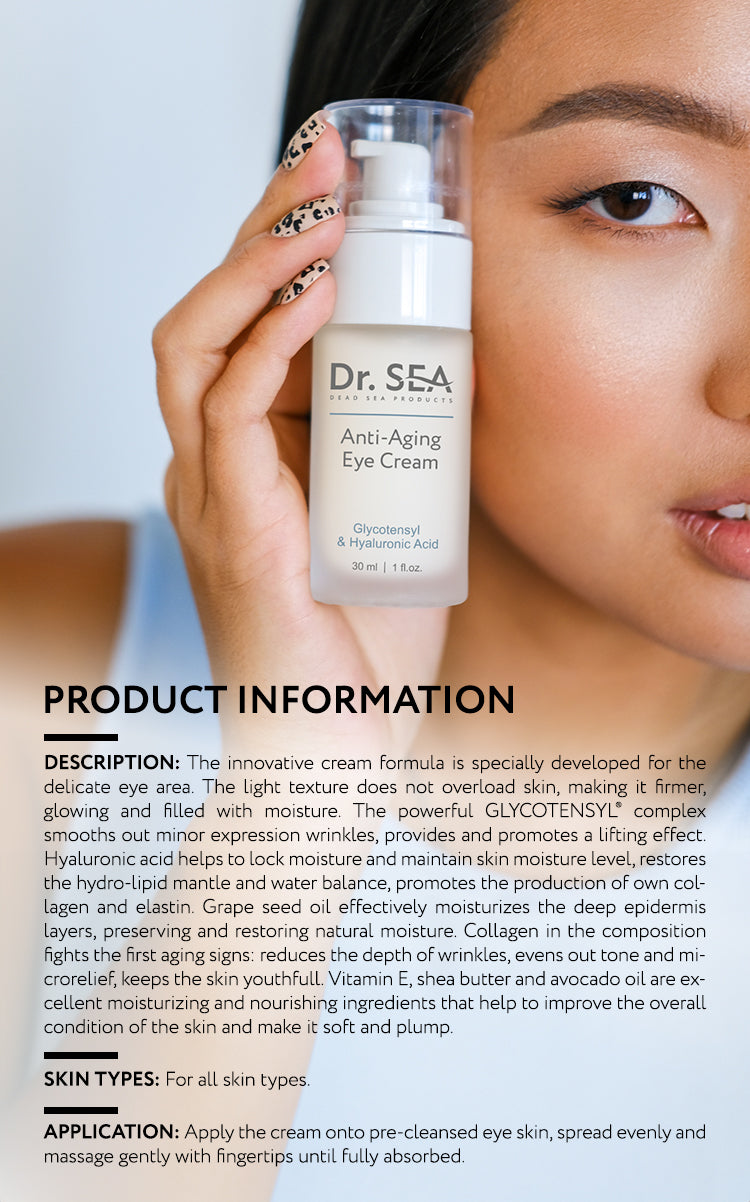 Anti-Aging Eye Cream - Glycotensyl & Hyaluronic Acid - 30ml
