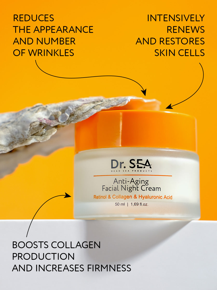 Anti-Aging Facial Night Cream - Retinol, Collagen & Hyaluronic - 50 ml