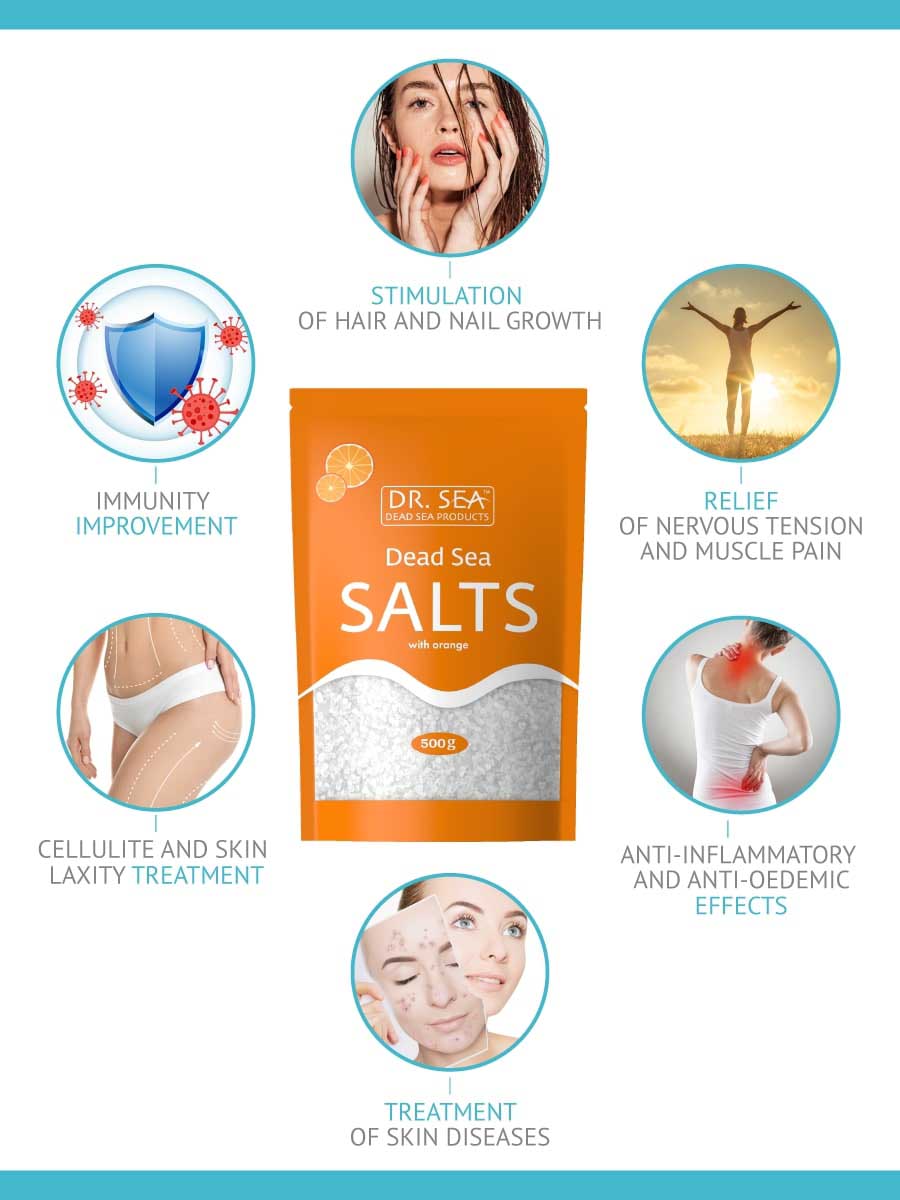 Dead Sea salt with orange extract 500g