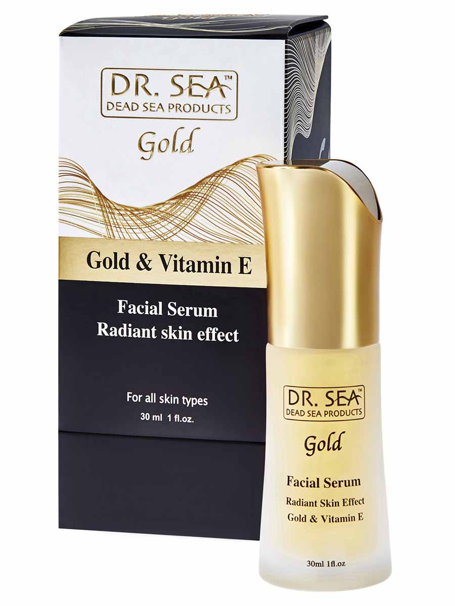 Sérum facial con oro y vitamina E - efecto piel radiante - 30 ml