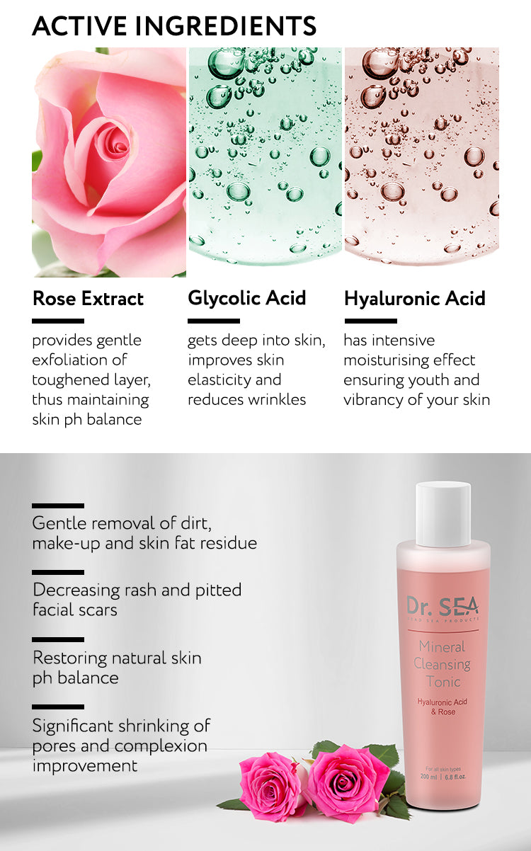 Mineral Cleansing Tonic Hyaluronic Acid & Rose