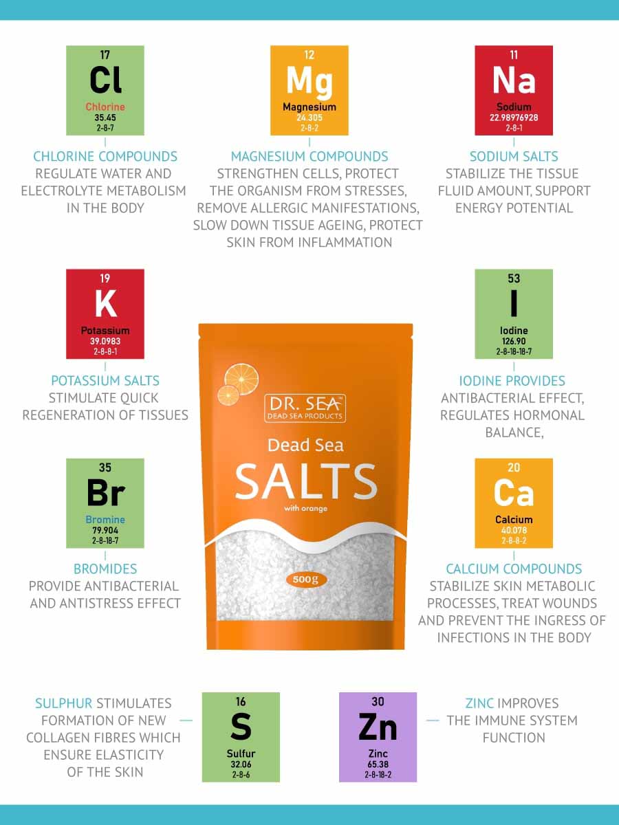 Dead Sea salt with orange extract 500g