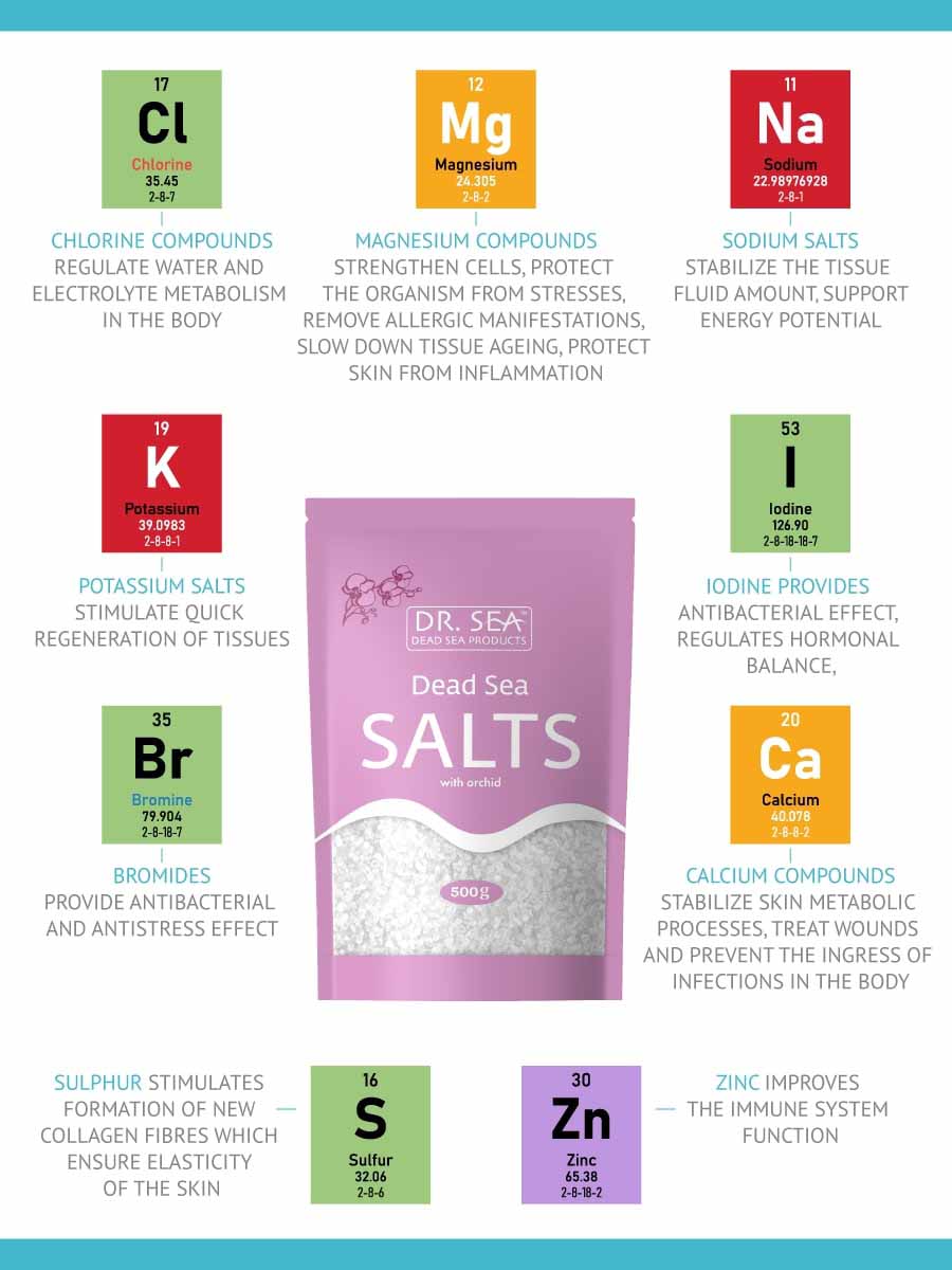 Dead Sea salt with orchid extract 500g