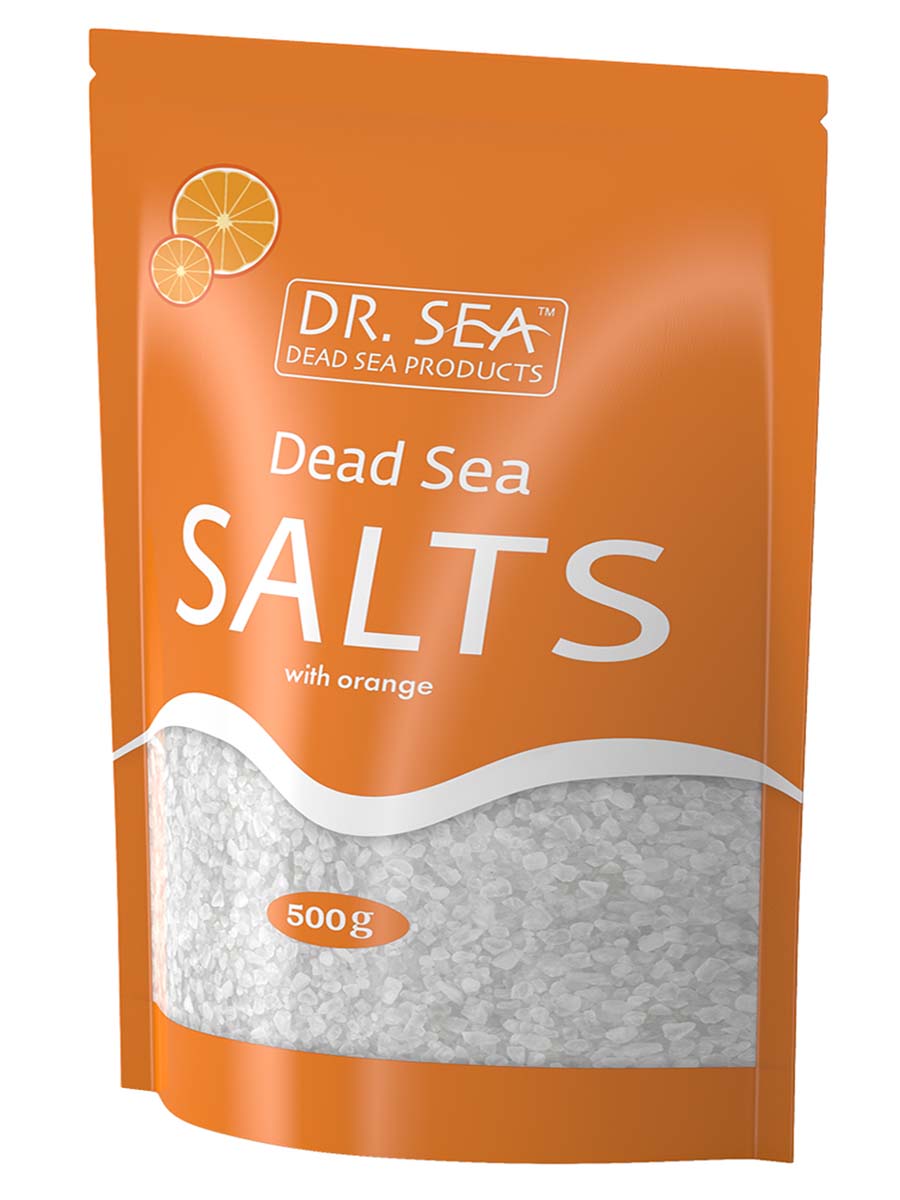 Sal del Mar Muerto con extracto de naranja 500g 